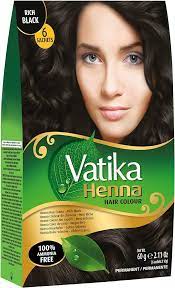 Vatika Henna Hair Colour Rich Black Dabur 60gm