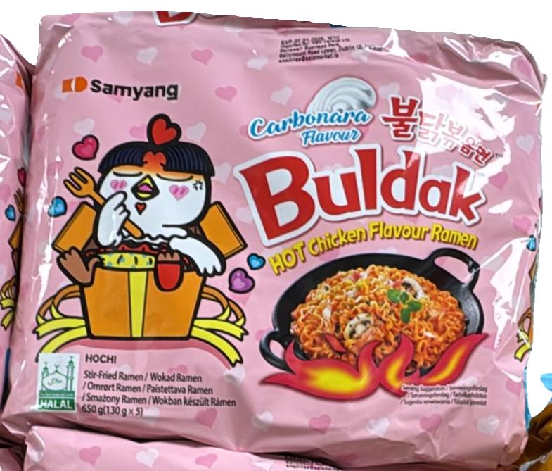 Buldak Hot Chicken Carbonara Noodles Samyang 5x140gm