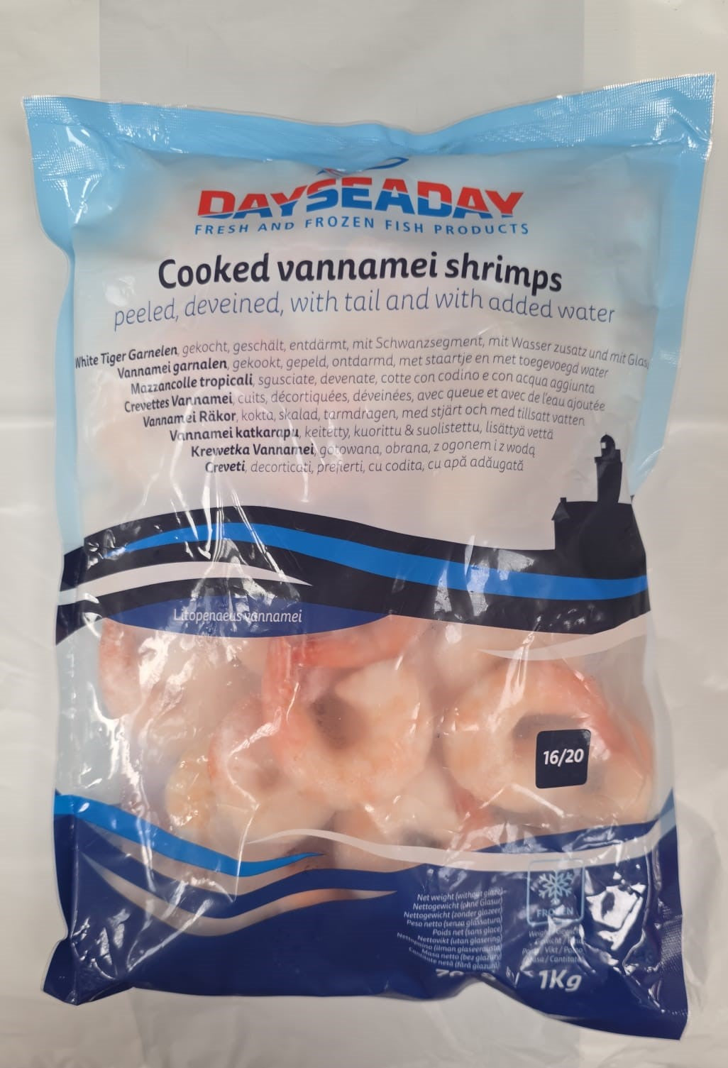 Frozen Cooked & Peeled Prawns 16/20 Day Sea Day 1kg (Only Click & Collect)