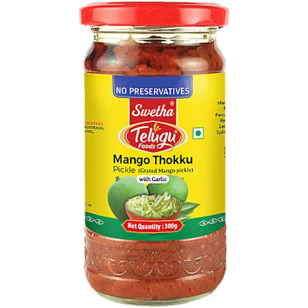 Mango Thokku Pickle without Garlic Telugu Foods 300gm