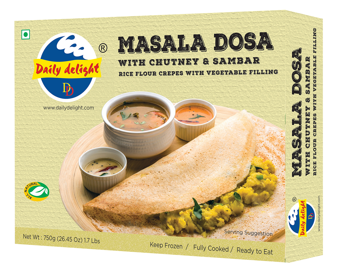 Frozen Masala Dosa Daily Delight 750gm (Only Click & Collect)