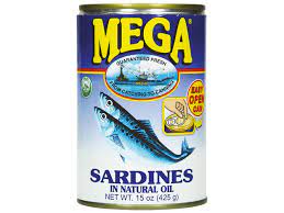 Sardines In Soy Oil Blue Mega 425gm