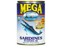 Sardines In Soy Oil Blue Mega 425gm