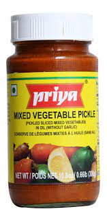 Mixed Veg Without Garlic Pickle Priya 300gm