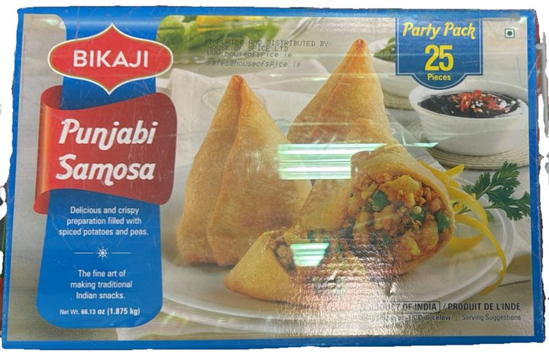 Frozen Punjabi Samosa Bikaji 1875gm (25pcs) (Only for Blanch, Lucan, Meath, Maynooth & Kilcock)