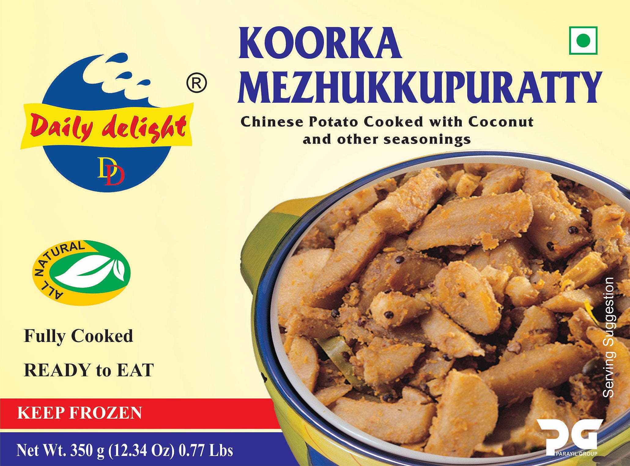 Frozen Koorka Mezhukkupurati Daily Delight 350g ( Only click & collect)