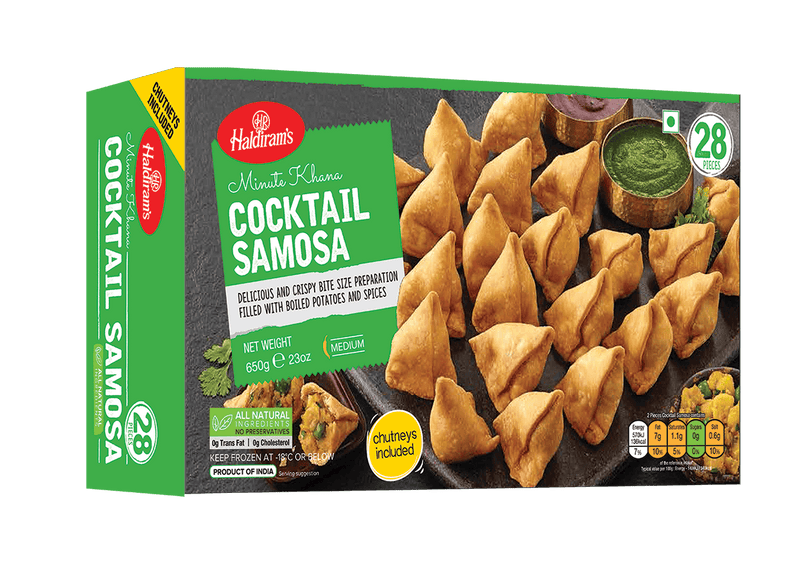 Frozen Cocktail Samosa Haldirams 650g 28pcs ( Only for Meath, Blanch, Lucan, Maynooth & Kilcock)