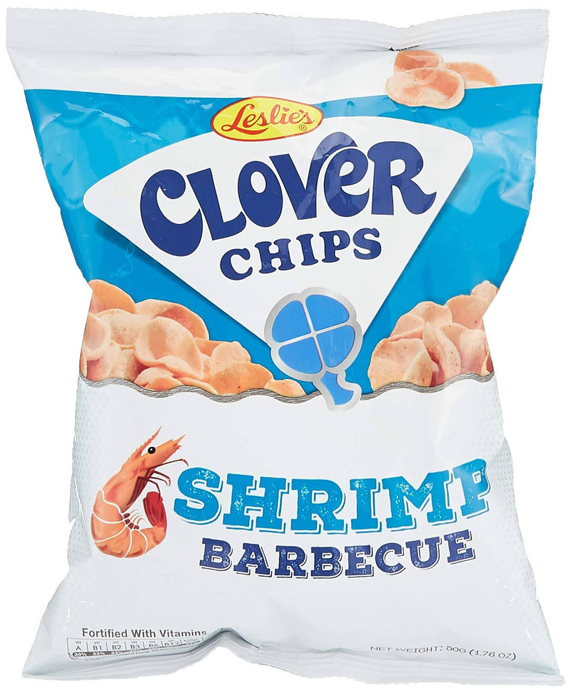 Clover Chips Shrimp BBQ Leslies 50g